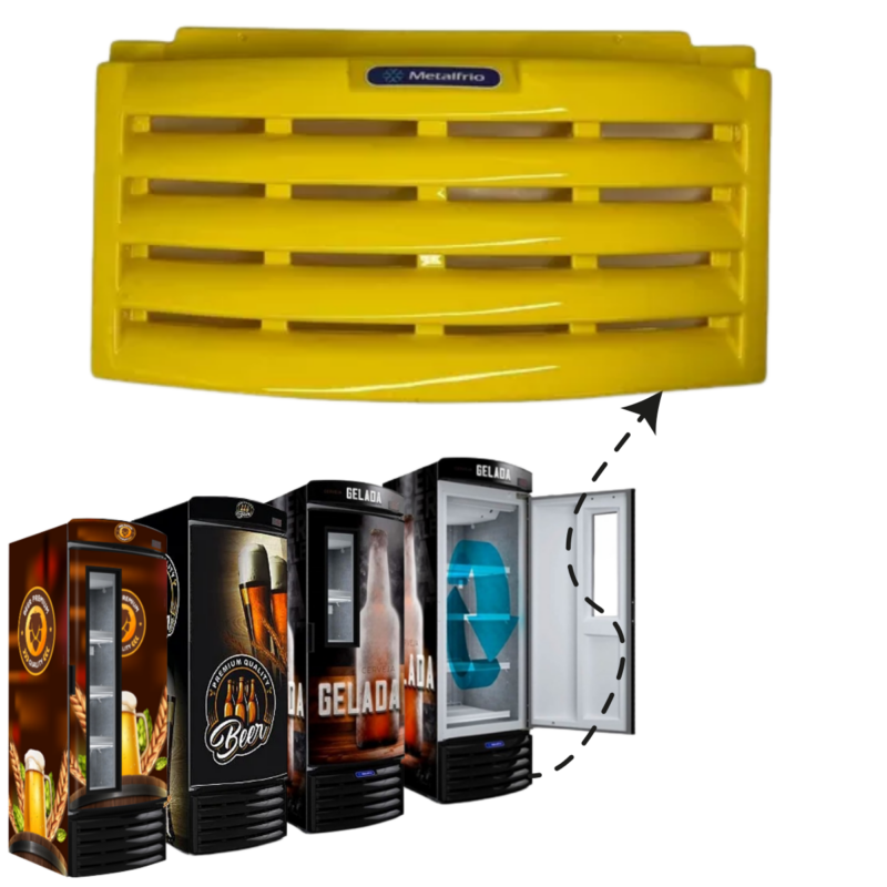 Grade Veneziana carenagem proteção saia rodapé tampa inferior Metalfrio