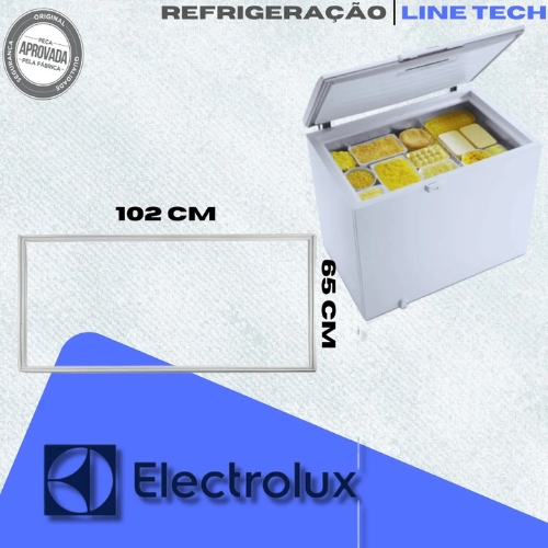 Gaxeta Borracha Porta Freezer Electrolux Horizontal H300 Encaixe canaleta