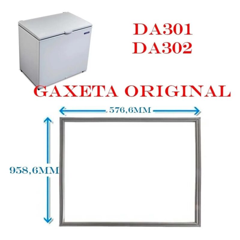 Gaxeta borracha freezer horizontal Metalfrio DA301 e DA302