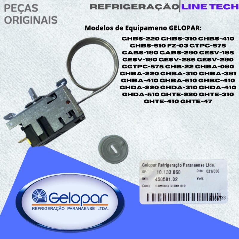 Termostato automático para freezer Gelopar
