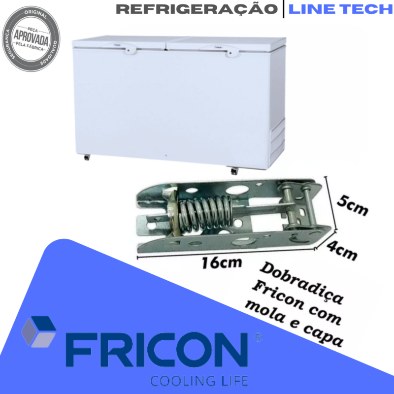 Kit de Dobradiças THC Fricon Com Mola para Freezer Horizontal