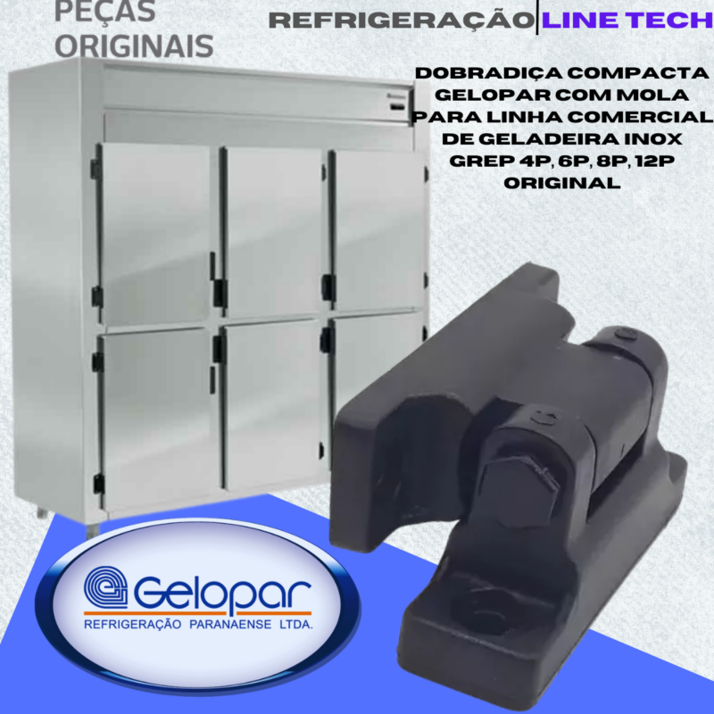 Dobradiça compacta com mola para porta de expositores Grep Gelopar